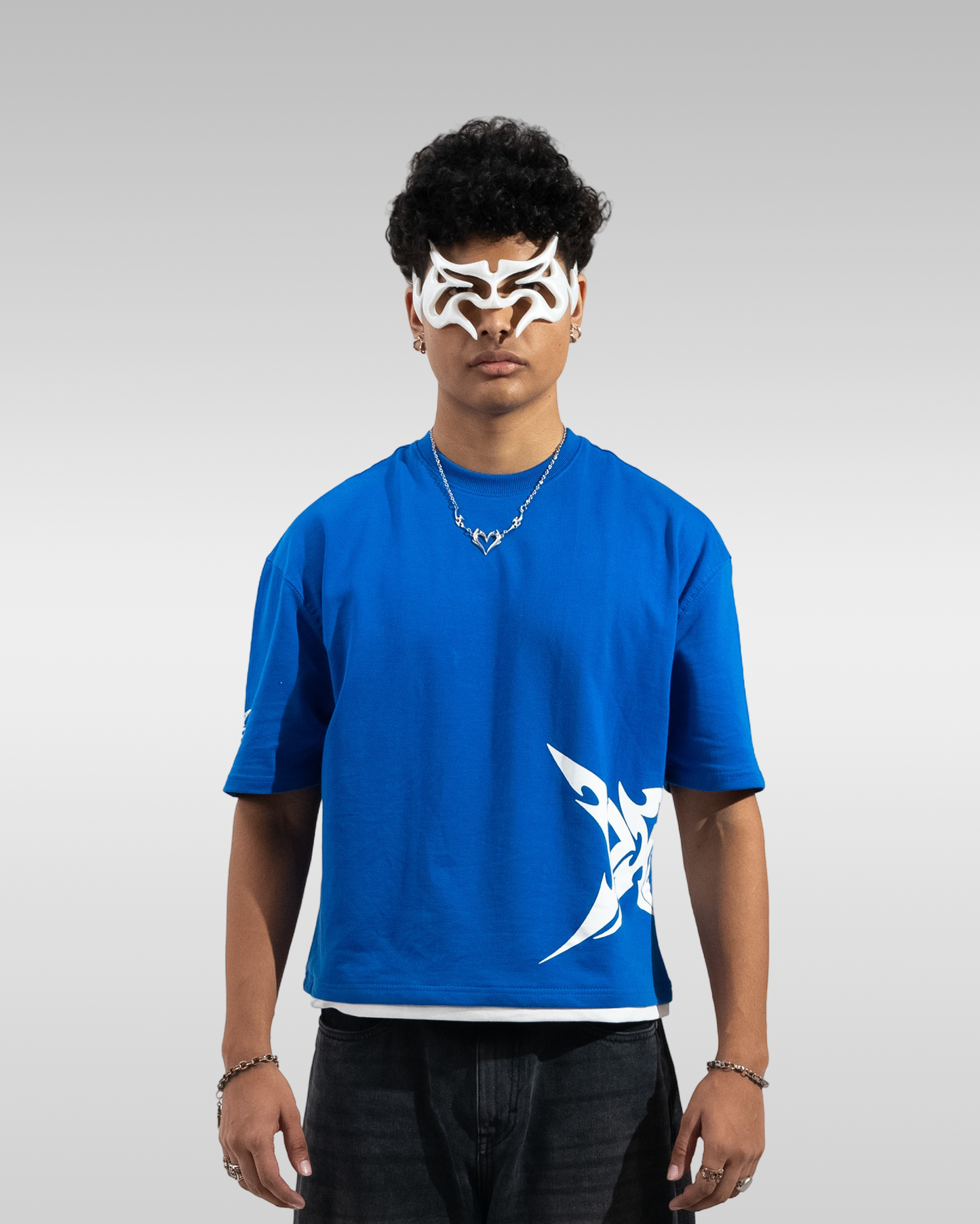 Sideways Tribal Tee Blue