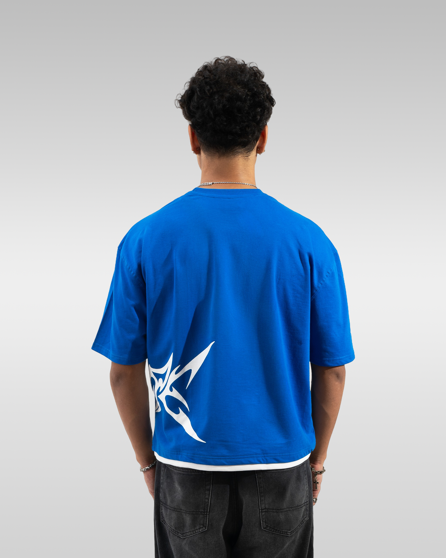 Sideways Tribal Tee Blue
