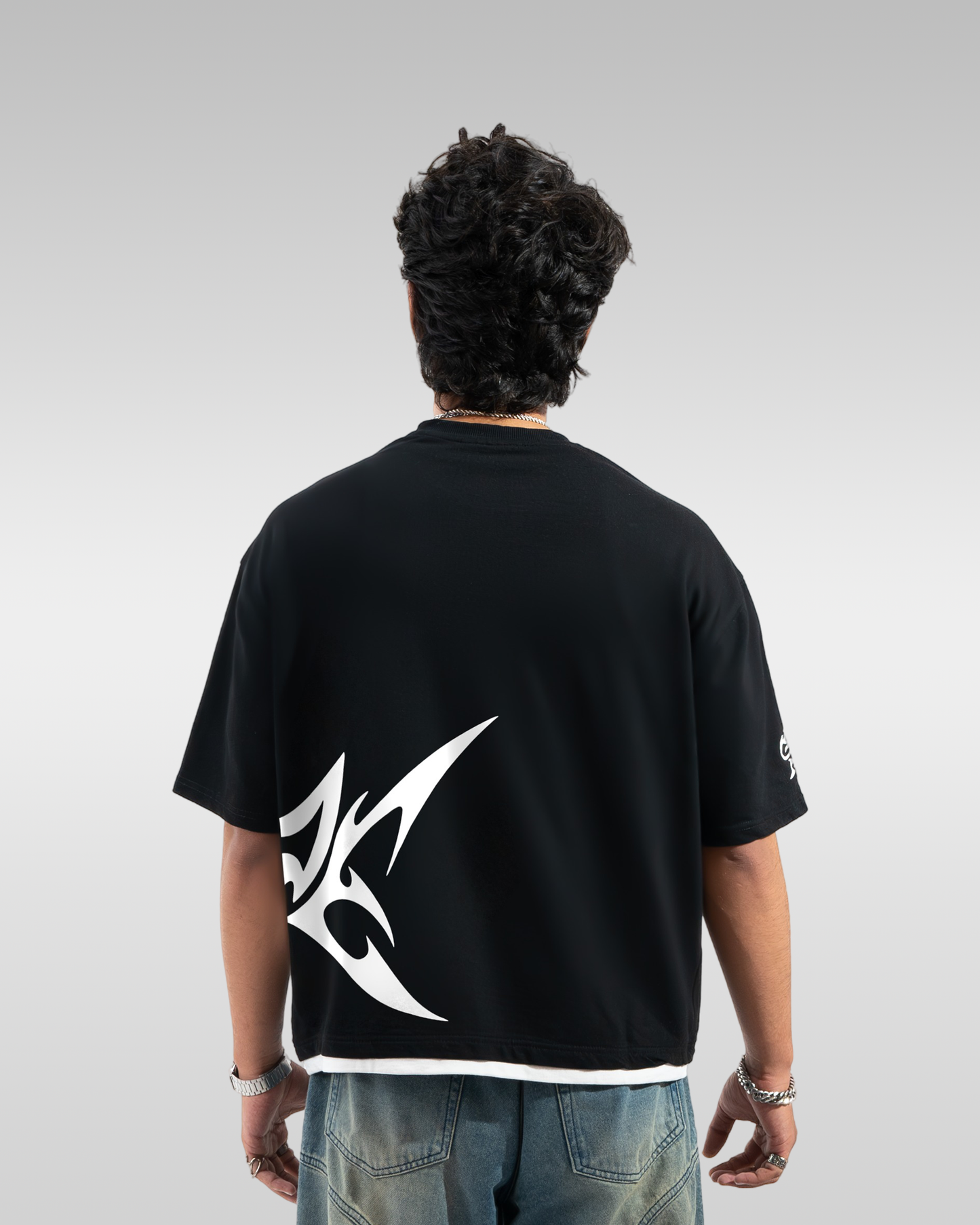 Sideways Tribal Tee Black