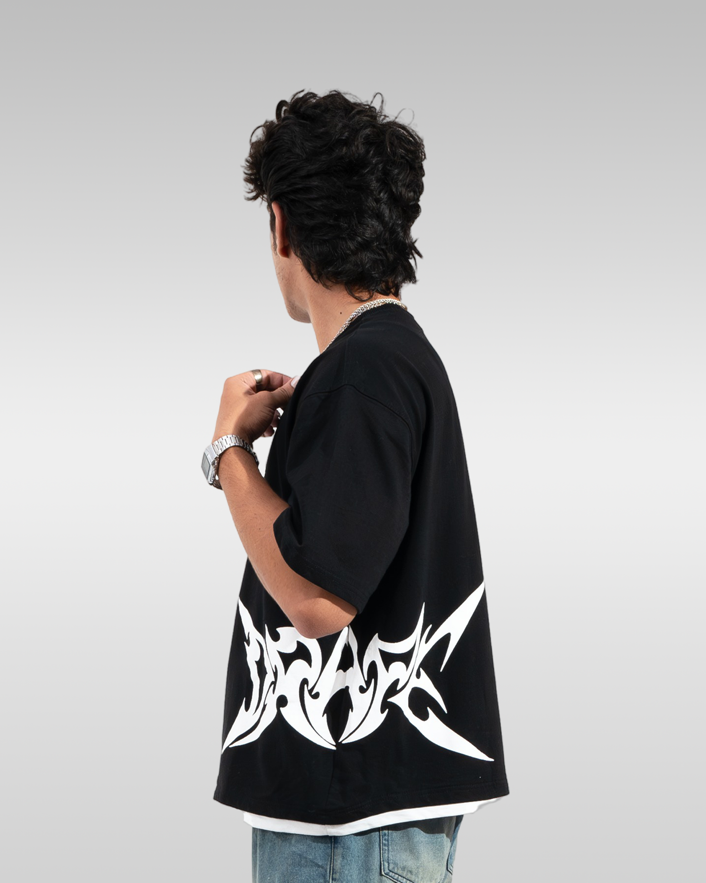 Sideways Tribal Tee Black
