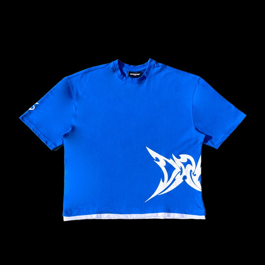Sideways Tribal Tee Blue