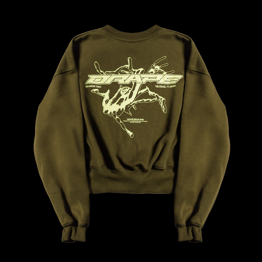 “SYMBIOTE” SWEATSHIRT OLIVE GREEN