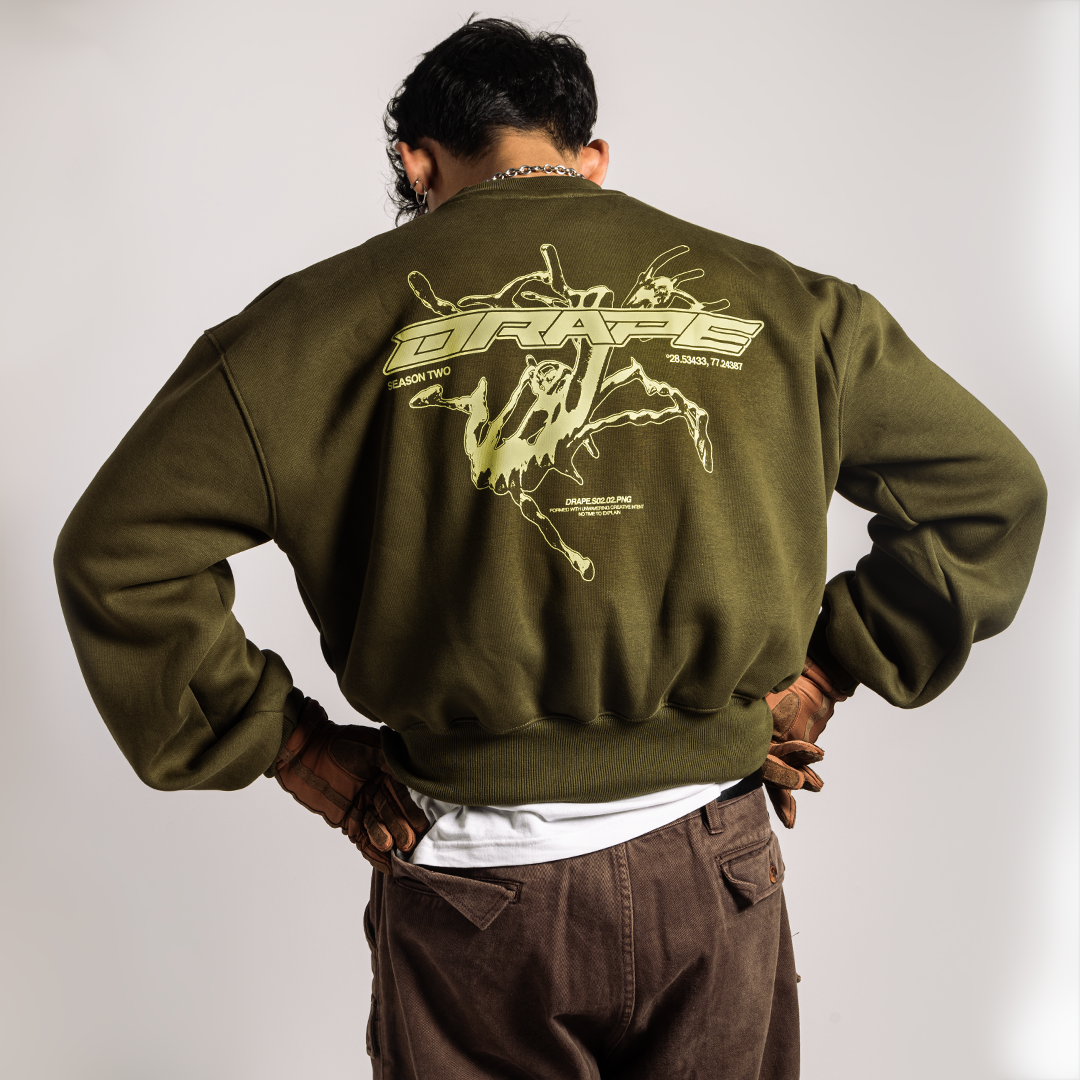 “SYMBIOTE” SWEATSHIRT OLIVE GREEN